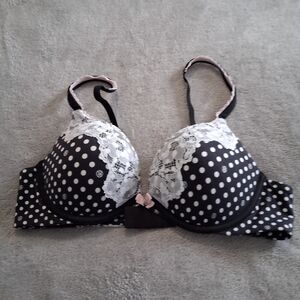 Victoria's Secret Black and White Polka Dot Bra